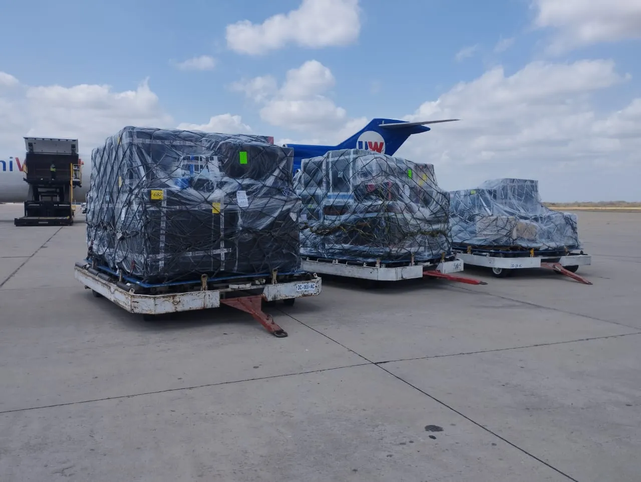Pallets aéreos en plataforma
